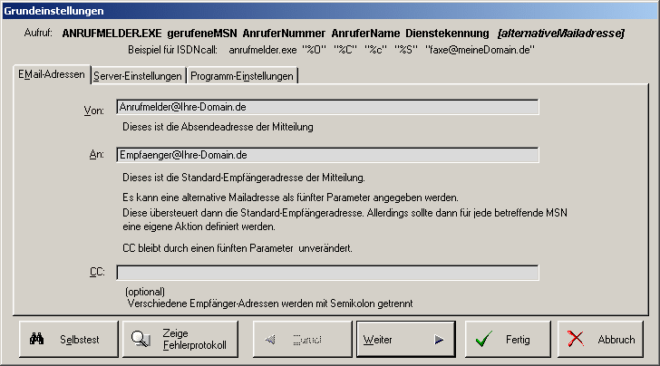 Konfiguration - Schritt 1